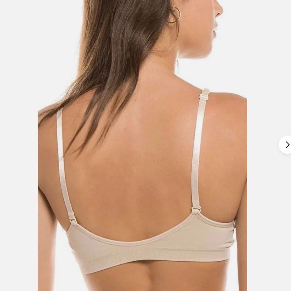Anemone Seamless V-Neck Bralette ONE SIZE Adjustable Straps Removable Cups NEW - Picture 4 of 4